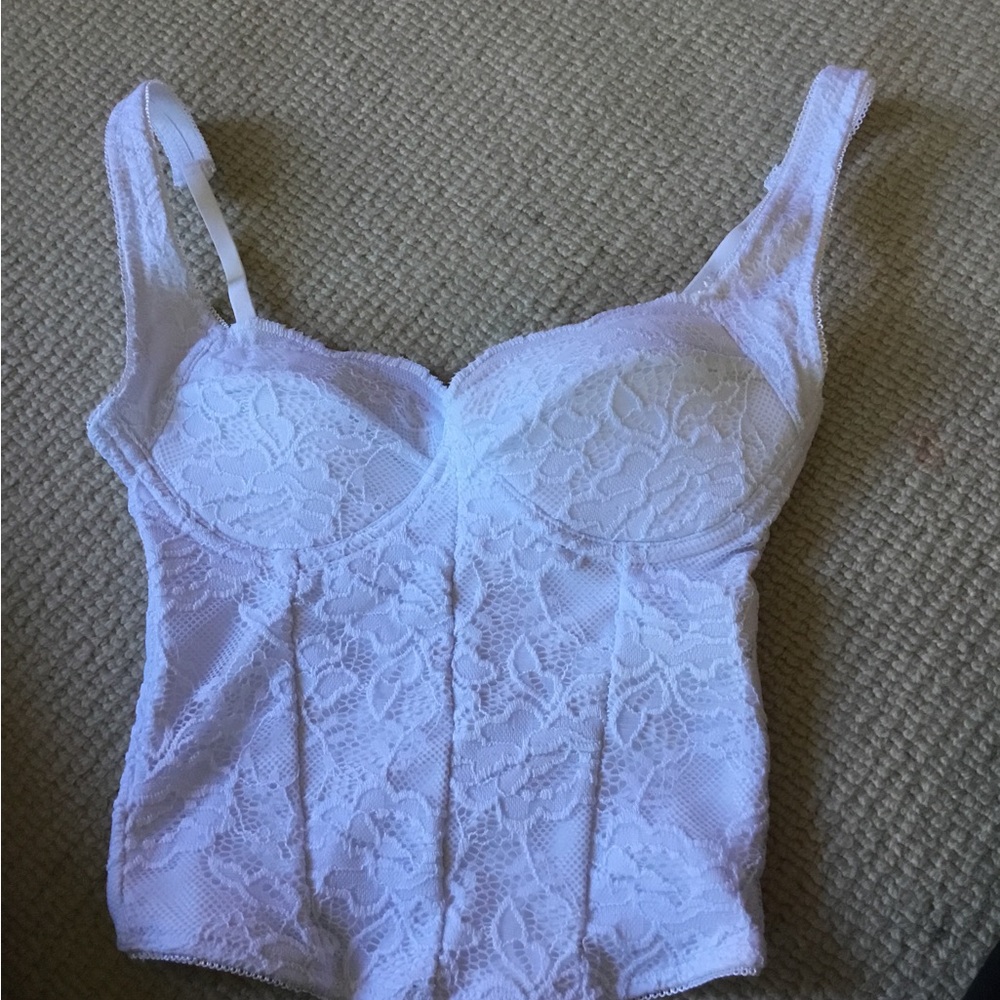 ReoRia White Lace Bustier Top